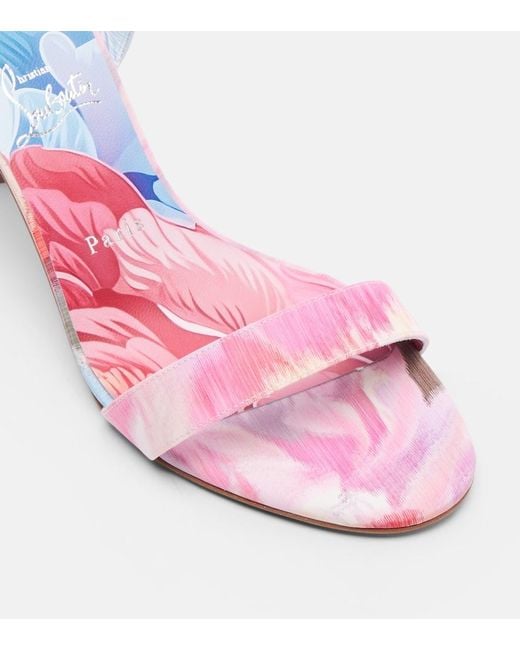 Christian Louboutin Pink Miss Z 80 Floral Sandals