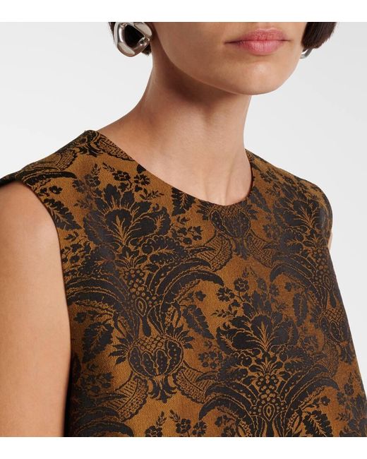 Max Mara Brown Romania Jacquard Wool-Blend Minidress