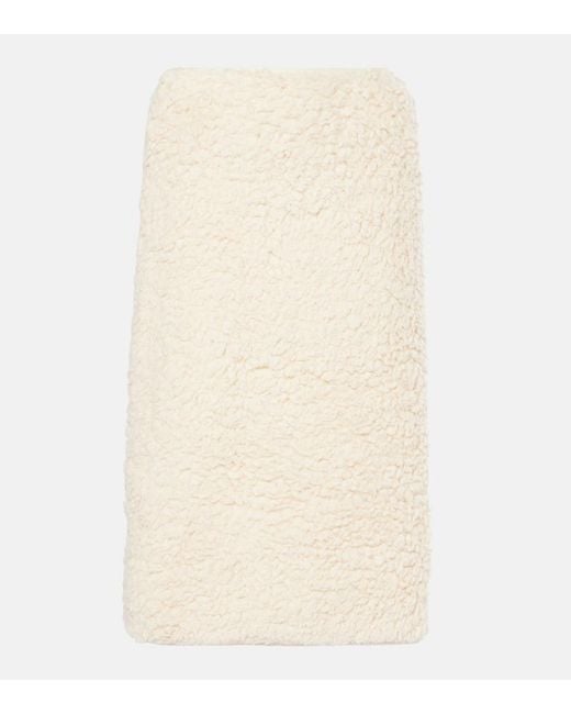 Jil Sander Natural Cotton Fleece Midi Skirt