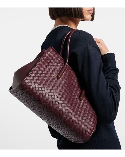 Bottega Veneta Purple Barbara Intrecciato Leather Tote Bag