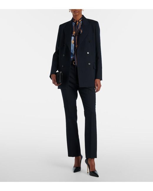 Gucci Blue Wool Melange Blazer