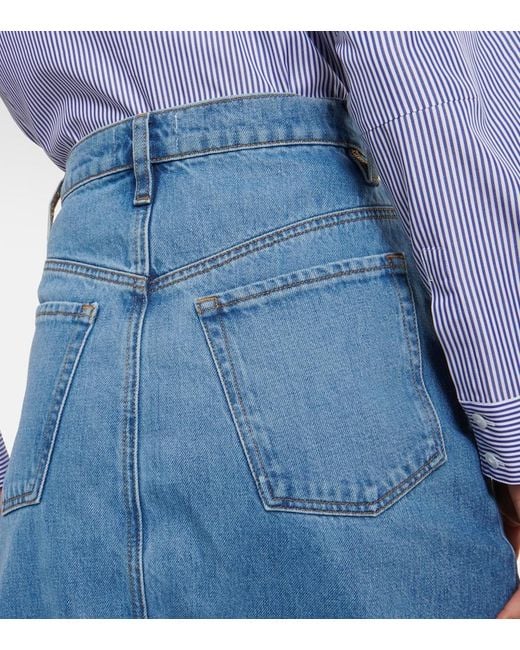 FRAME Blue The Midaxi Denim Midi Skirt