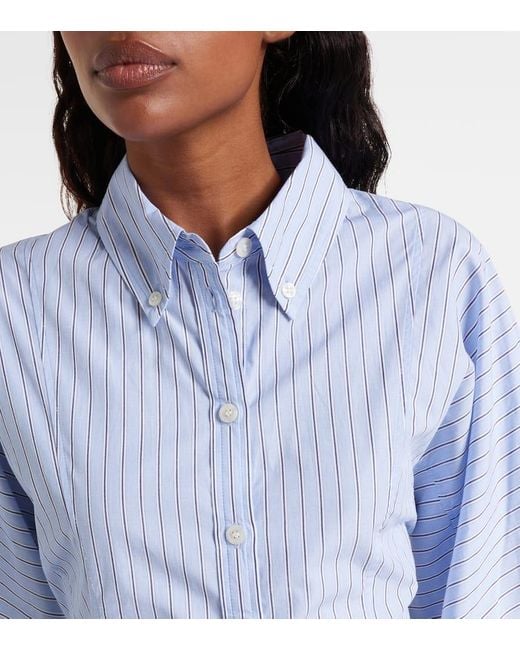 Ganni Blue Striped Cotton Shirt Dress