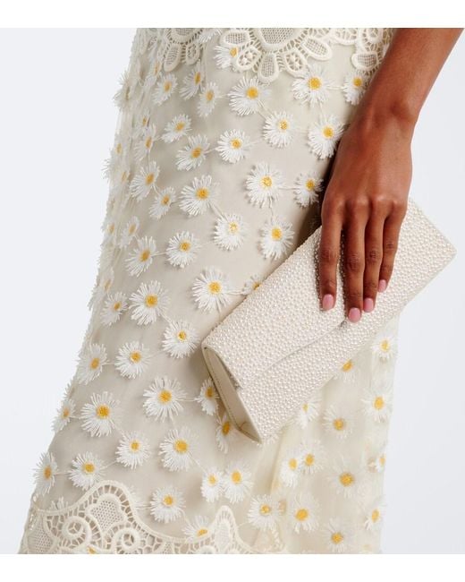 Elie Saab Natural The Midnight Embellished Suede Clutch