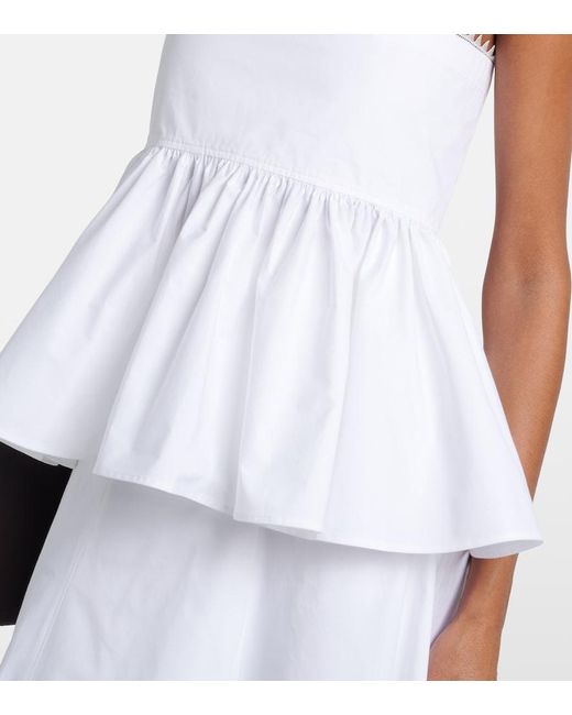 Jacquemus White Traversin Cotton Poplin Peplum Top
