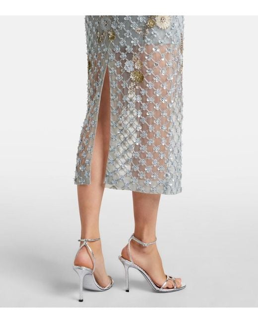La Fuori Gray Nyx Bloom Aurora Embellished Cocktail Dress