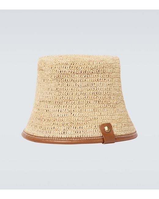 Jacquemus Natural Raffia Bucket Hat for men
