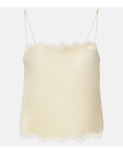 Doen Natural Loure Lace-Trimmed Silk Camisole