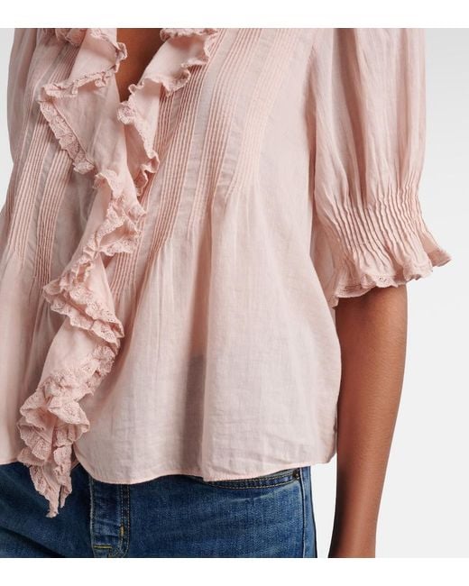 Doen Pink Henri Cotton Voile Top