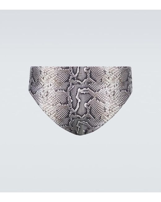 Tom Ford White Snake-Print Swim Briefs for men
