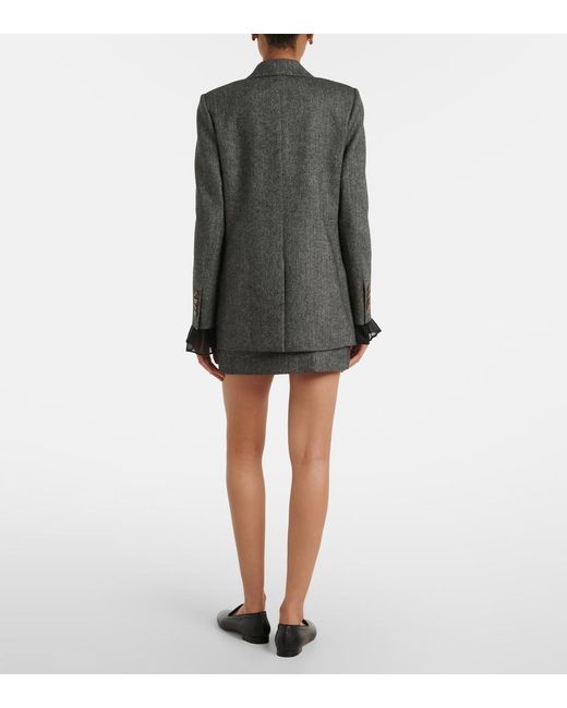 Blazé Milano Gray Coci Herringbone Wool-Blend Miniskirt