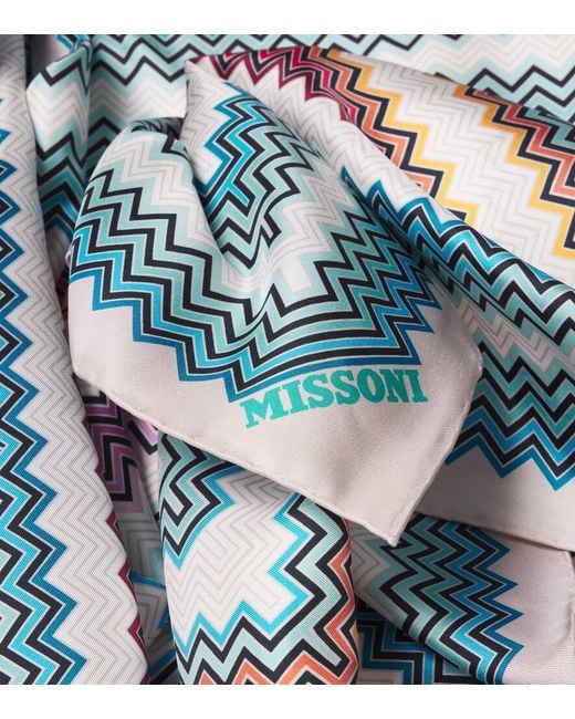 Missoni White Zigzag Silk Twill Scarf