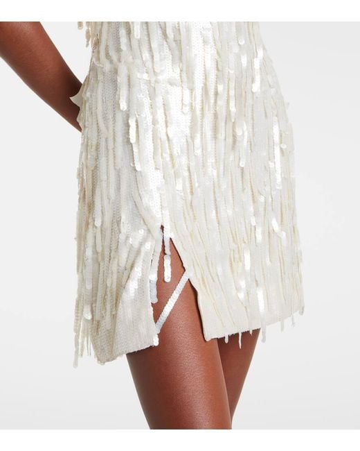 Staud White Le Sable Sequined Minidress