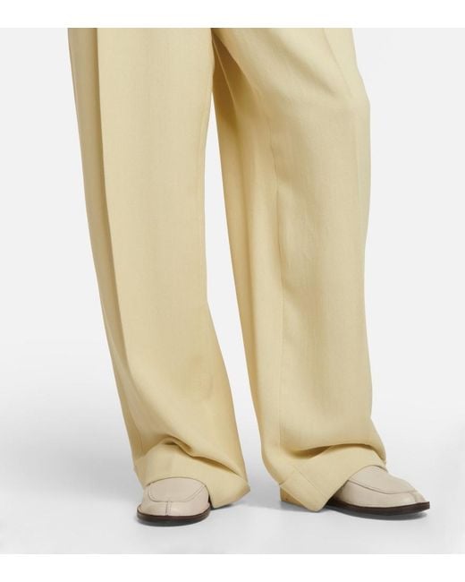 The Row Yellow Tor Crepe Wide-Leg Pants