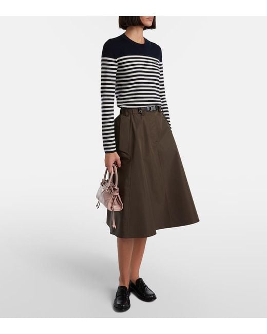 Prada Blue Striped Virgin Wool Sweater