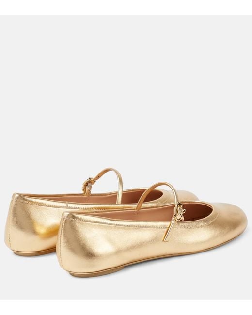 Ballerines Carla En Cuir Metallise Gianvito Rossi en coloris Metallic