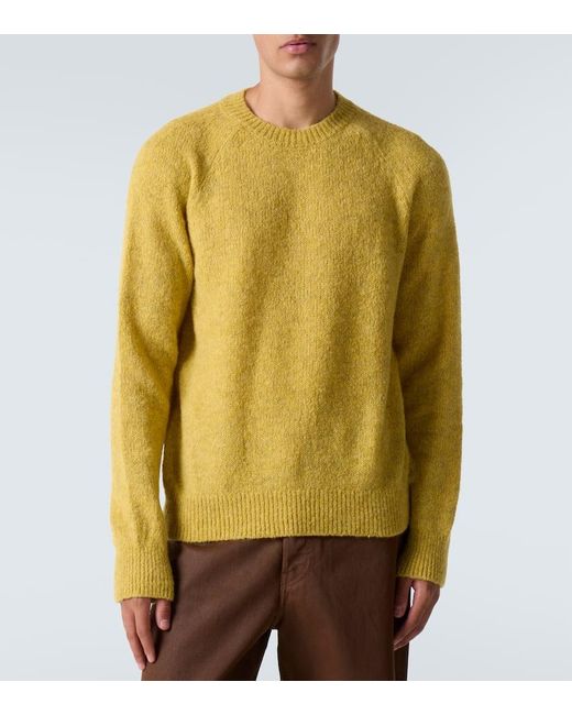 Dries Van Noten Yellow Alpaca And Wool-Blend Sweater for men