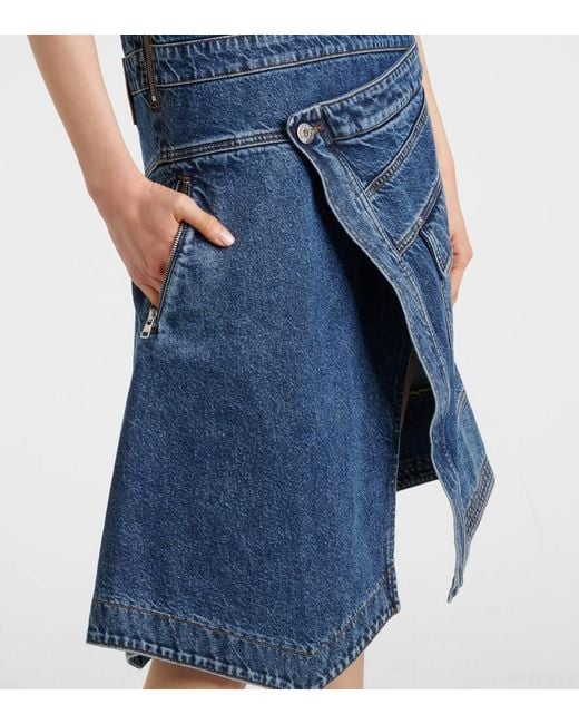 J.W. Anderson Blue Wickelkleid Aus Denim