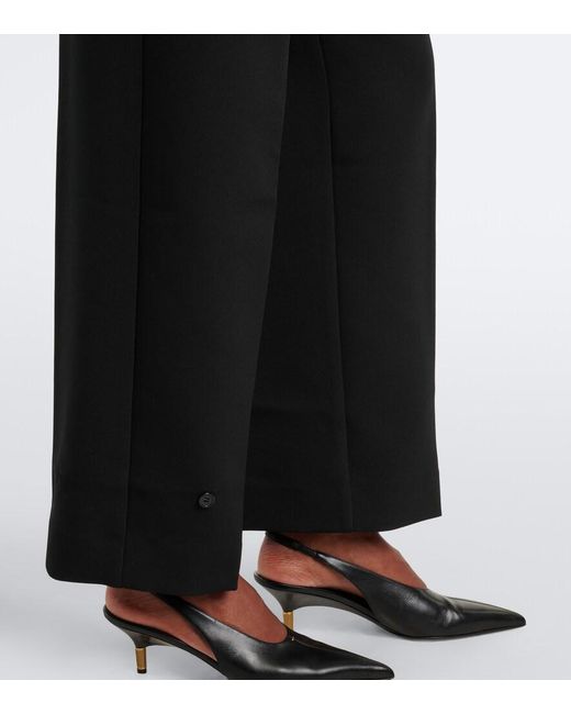 Frankie Shop Black Doyer Pleated Wide-Leg Pants