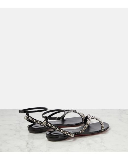 Christian Louboutin Black Mafaldina Spikes Leather Sandals