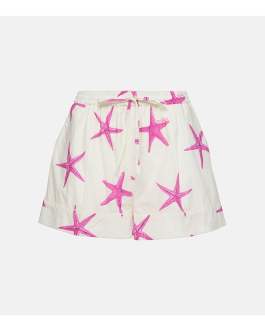 Short Starfish en coton Valentino en coloris Pink