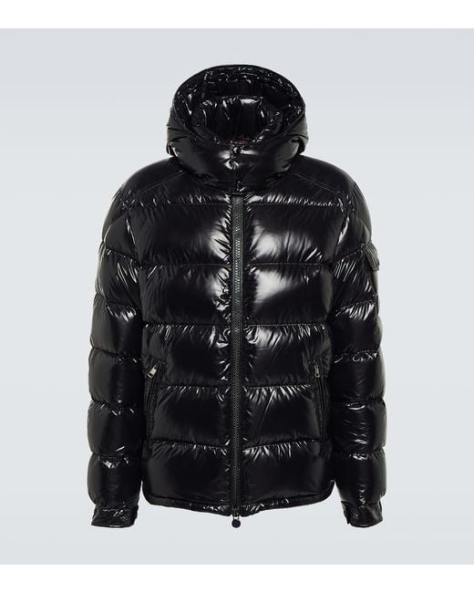 Moncler Black Maya Zip-up Padded Hooded Jacket for men