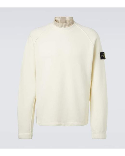 Sudadera De Algodon Stone Island de hombre de color White
