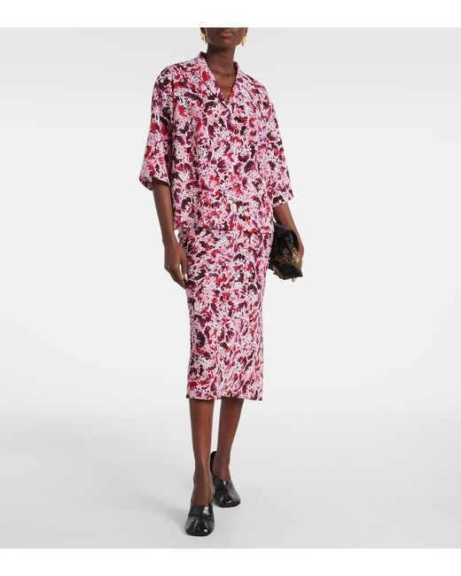 Dries Van Noten Red Printed Shirt