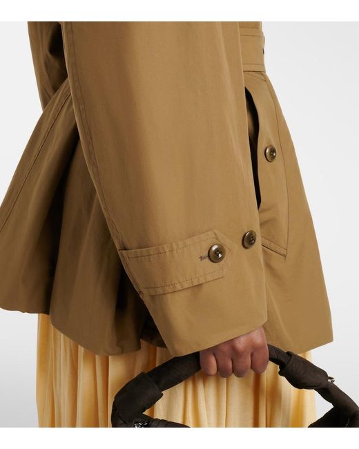 Lemaire Brown Oversized Cotton Cropped Trench Coat