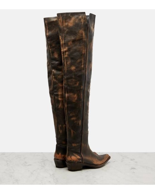 Khaite Brown Overknee-Stiefel Clive 35 Aus Leder