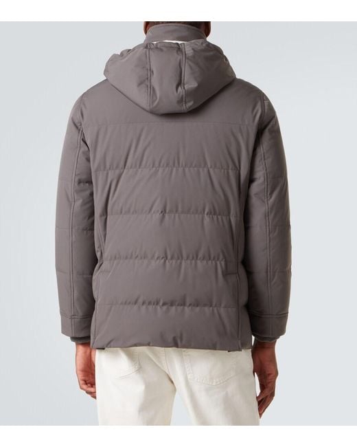 Brunello Cucinelli Gray Down Jacket for men