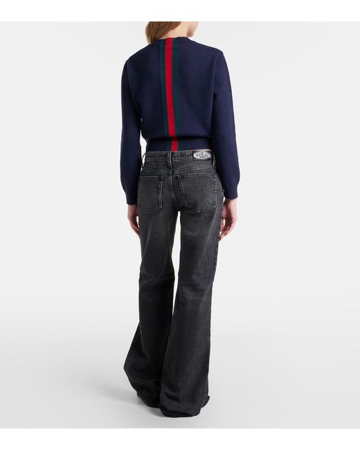 Jean Ample Horsebit Gucci en coloris Black