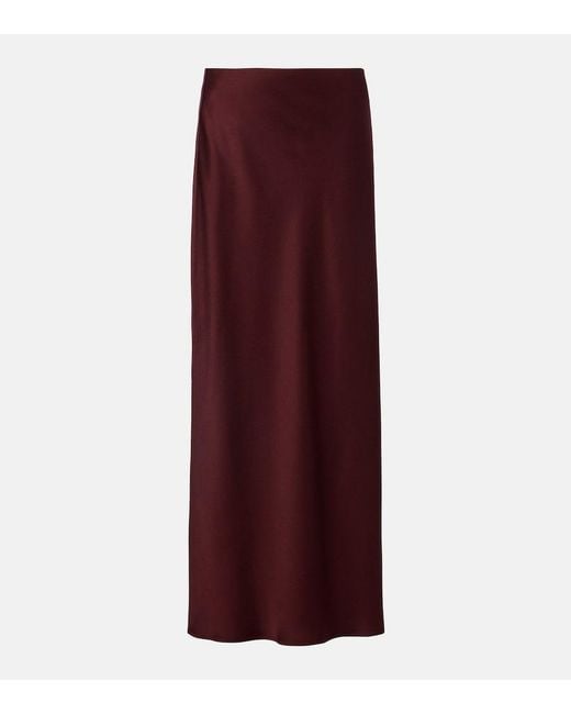 Brunello Cucinelli Purple Satin Maxi Skirt