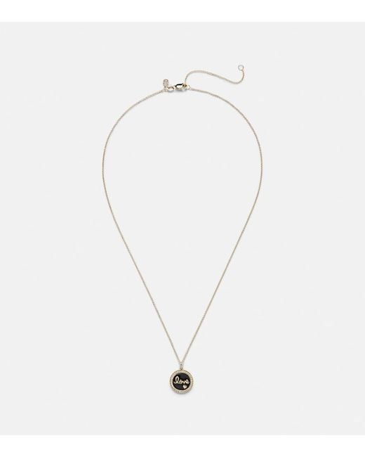 Sydney Evan White Love 14Kt Charm Necklace