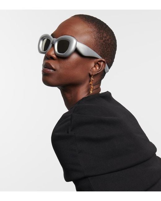 Loewe Metallic Inflated Rectangular Sunglasses