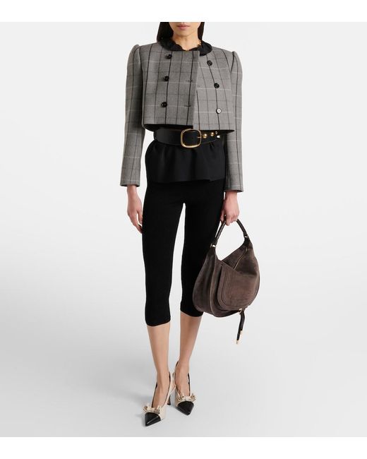 Chloé Black Ruffled Silk Crepe De Chine Top