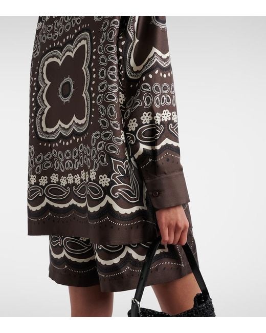 Nili Lotan Black Alfie Printed Silk Twill Shirt