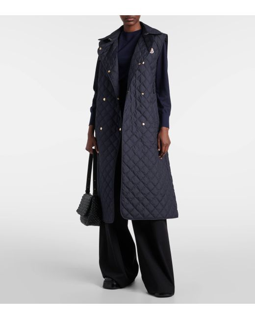 Manteau doudoune sans manches Moncler en coloris Blue