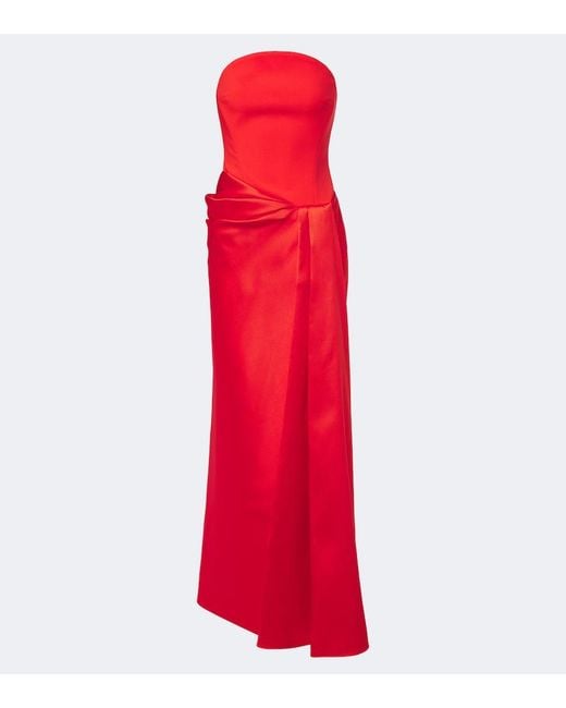 Solace London Red Seri Crepe Corset Gown