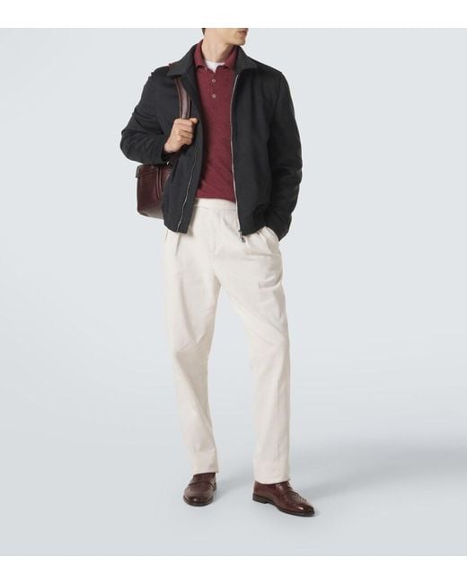 Brunello Cucinelli Black Virgin Wool Blouson Jacket for men