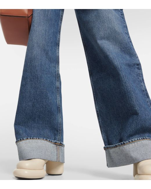 Agolde Blue Dame High-rise Wide-leg Jeans