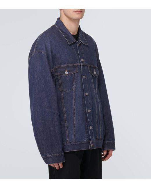 Balenciaga Blue Oversized Cotton And Silk Denim Jacket for men