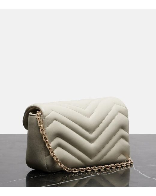 Gucci Natural Gg Marmont Mini Leather Shoulder Bag