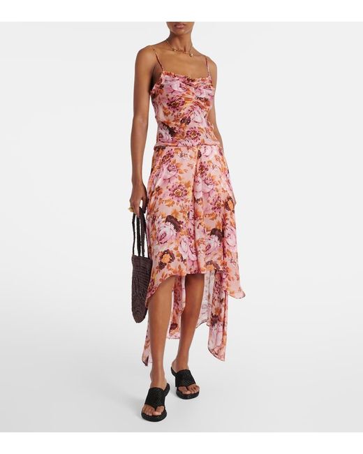 Chloé Red Midirock Aus Seide