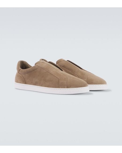 Magnanni Shoes Natural Open Suede Sneakers for men