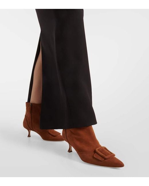 Bottines Baylow En Daim A Ornements Manolo Blahnik en coloris Brown