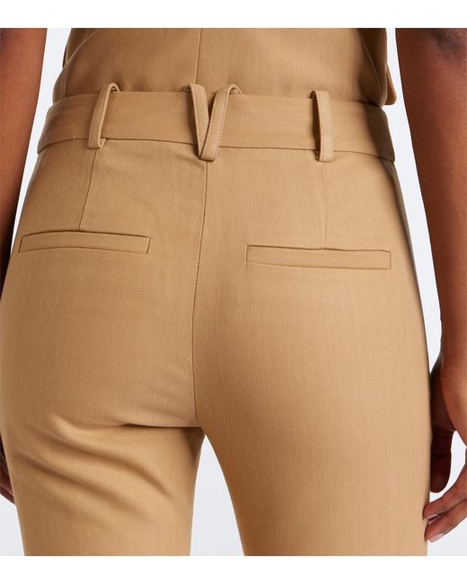 Veronica Beard Natural Corbette Twill Flared Pants