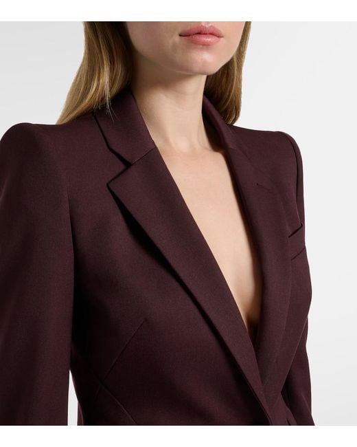 Alexander McQueen Purple Wool Grain De Poudre Blazer
