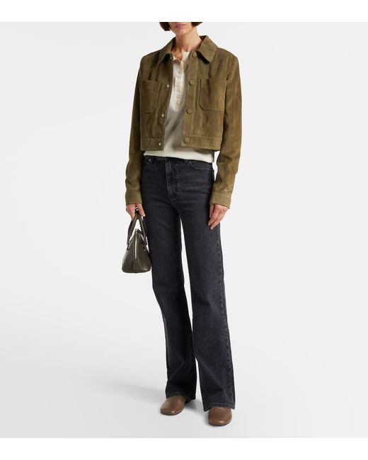 FRAME Green The Small Suede Jacket