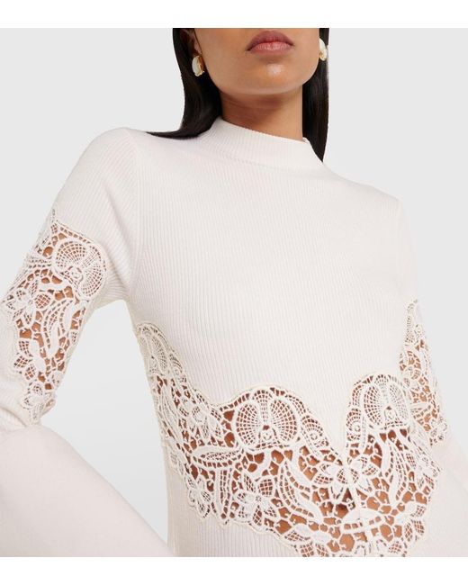 Chloé Natural Wool-Blend Maxi Dress